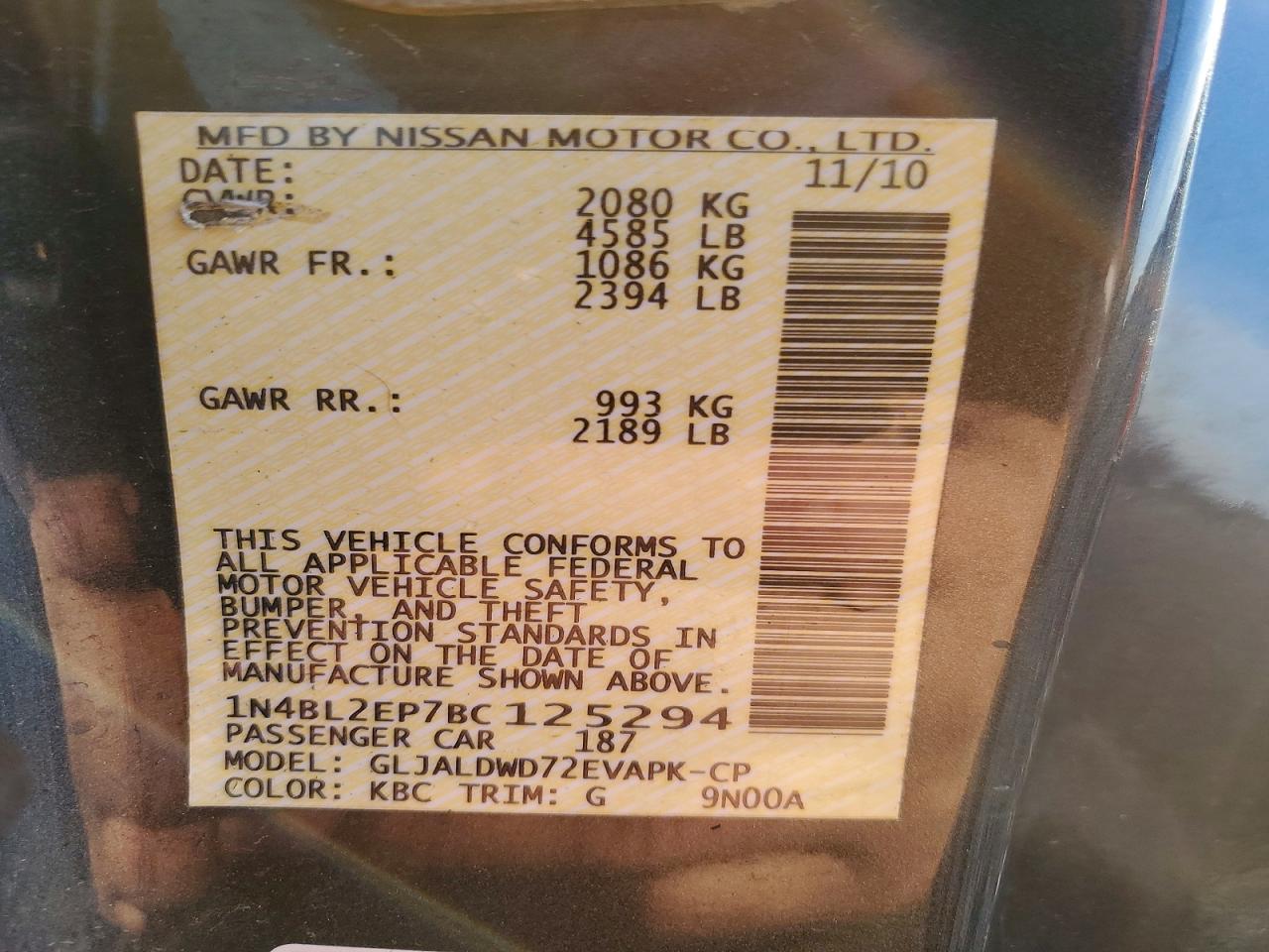 2011 NISSAN ALTIMA 3.5 SR photo 34