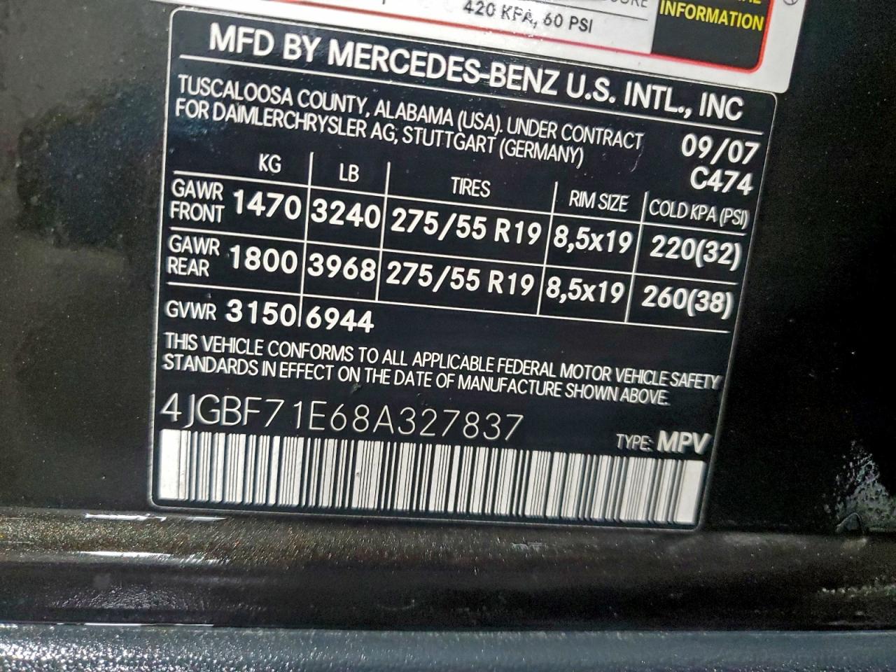 2008 MERCEDES-BENZ GL 450 4MATIC photo 13