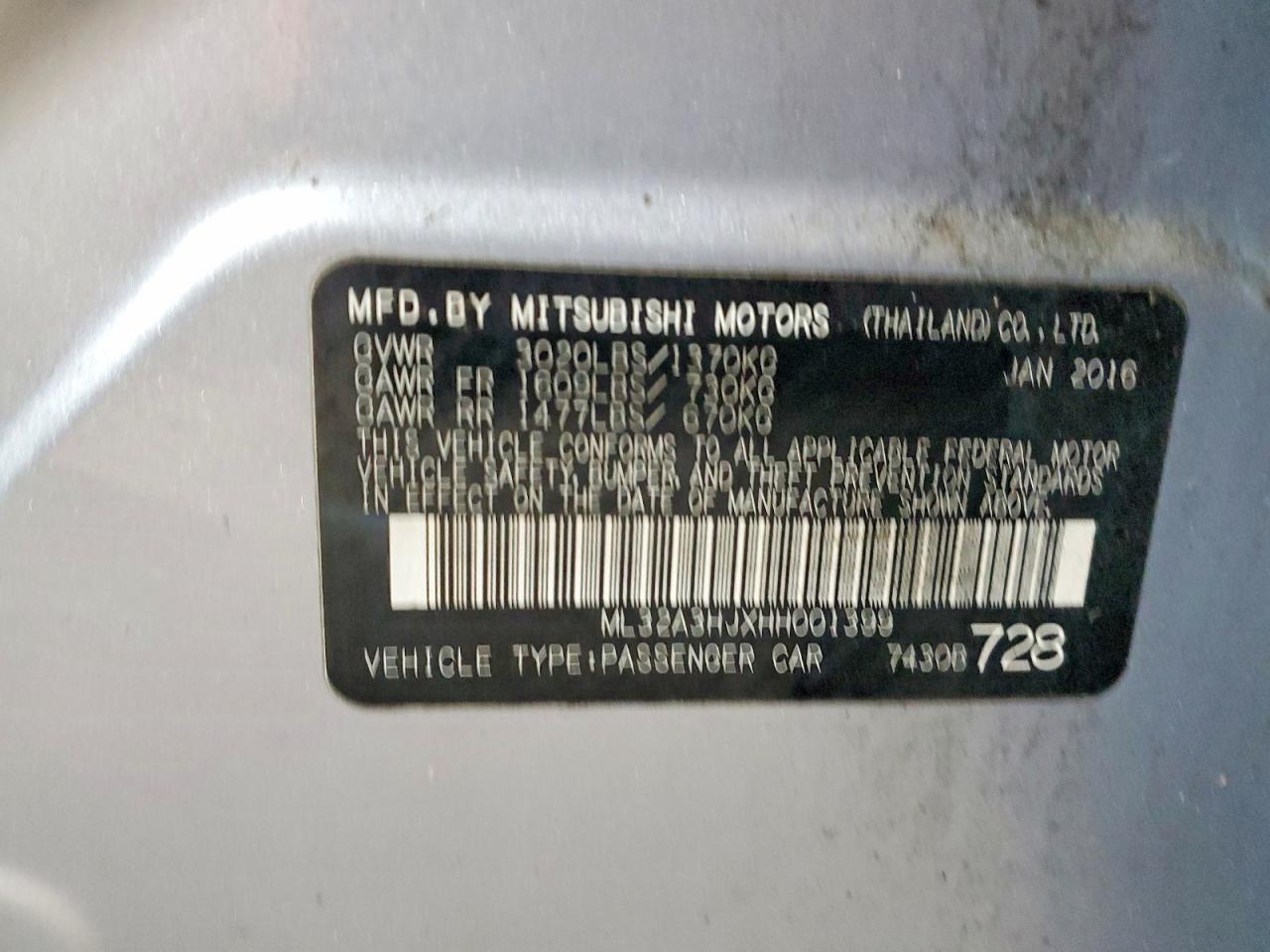 2017 MITSUBISHI MIRAGE ES photo 34