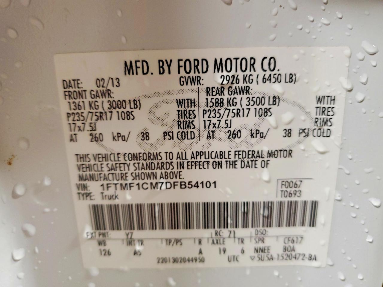 2013 FORD F150 photo 12