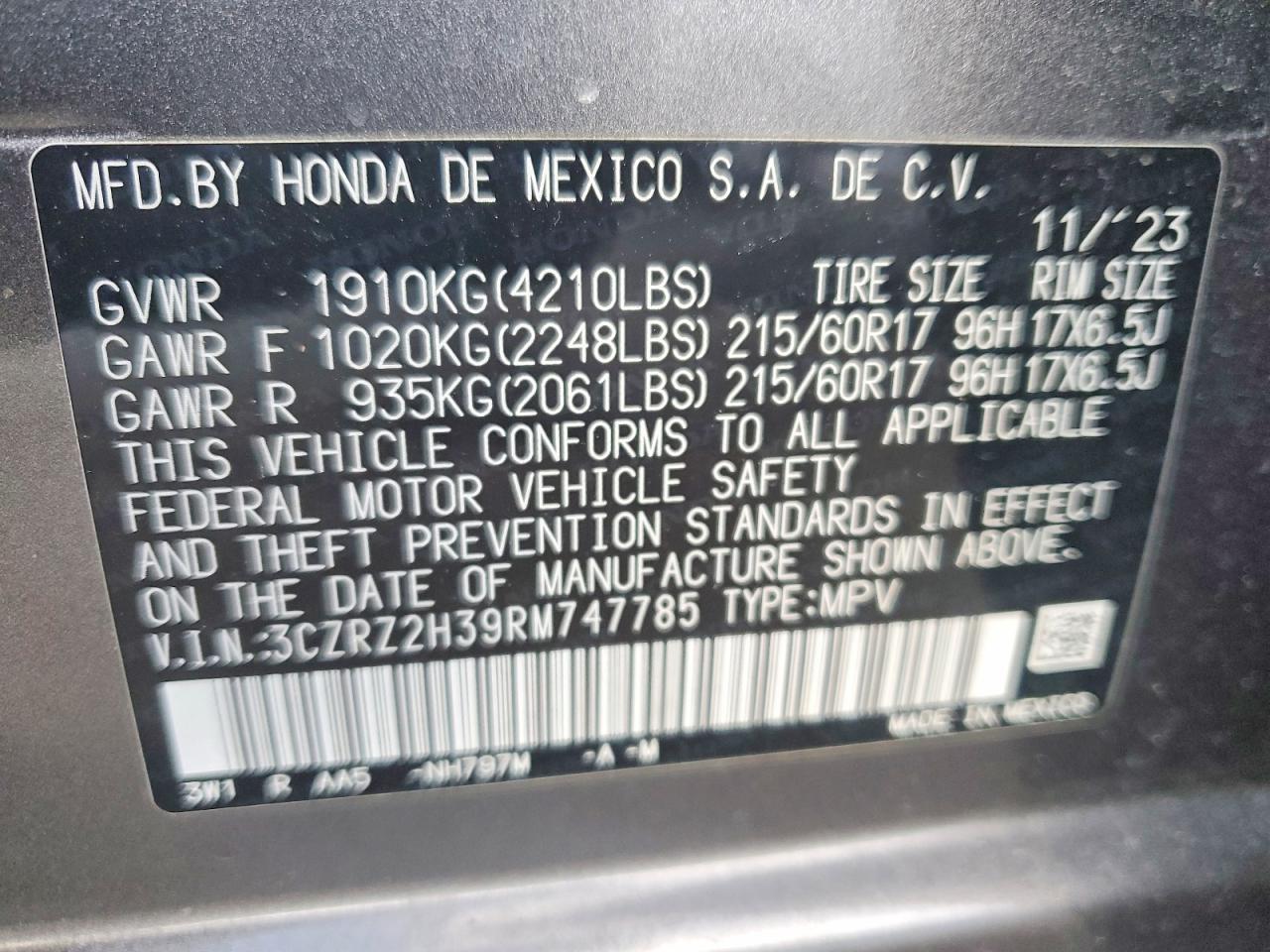 2024 HONDA HR-V LX photo 14