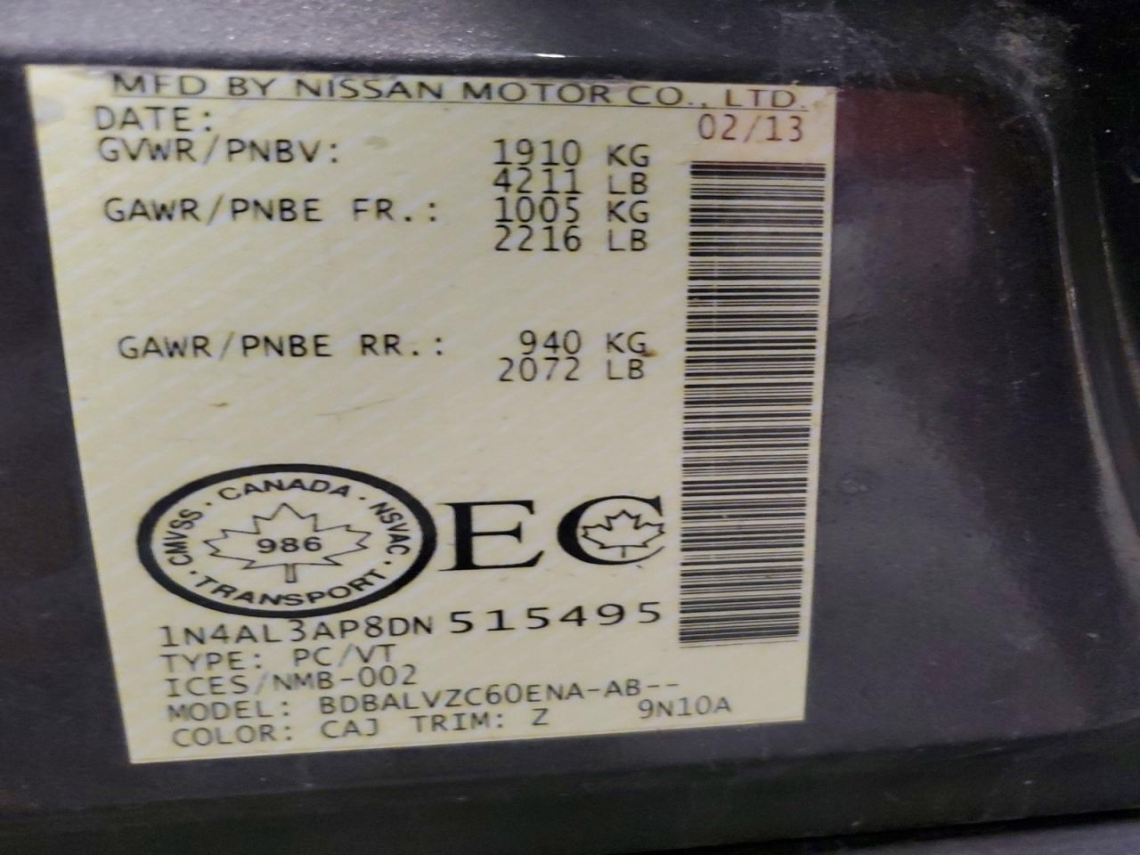 2013 NISSAN ALTIMA 2.5 photo 13