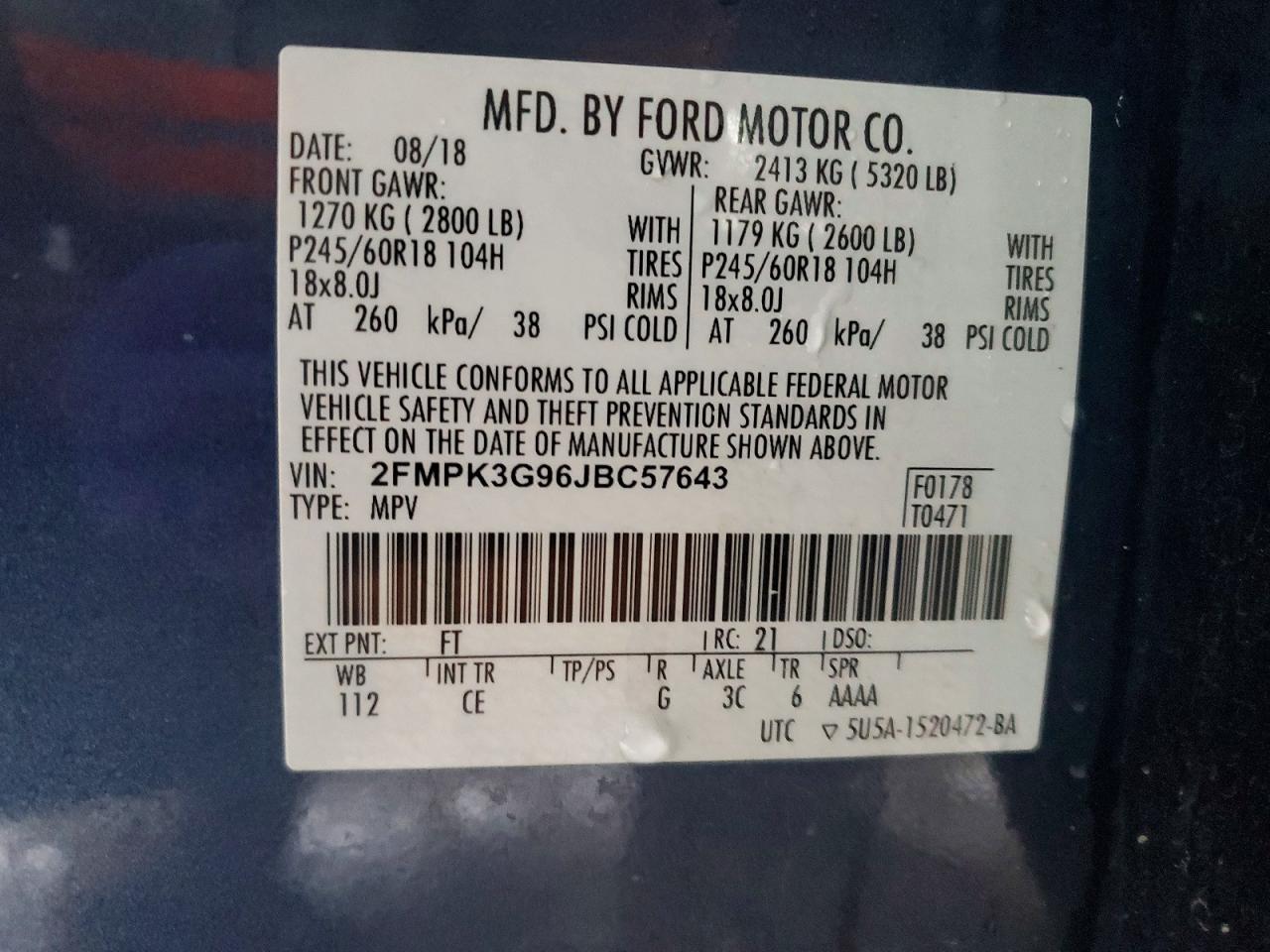 2018 FORD EDGE SE photo 13