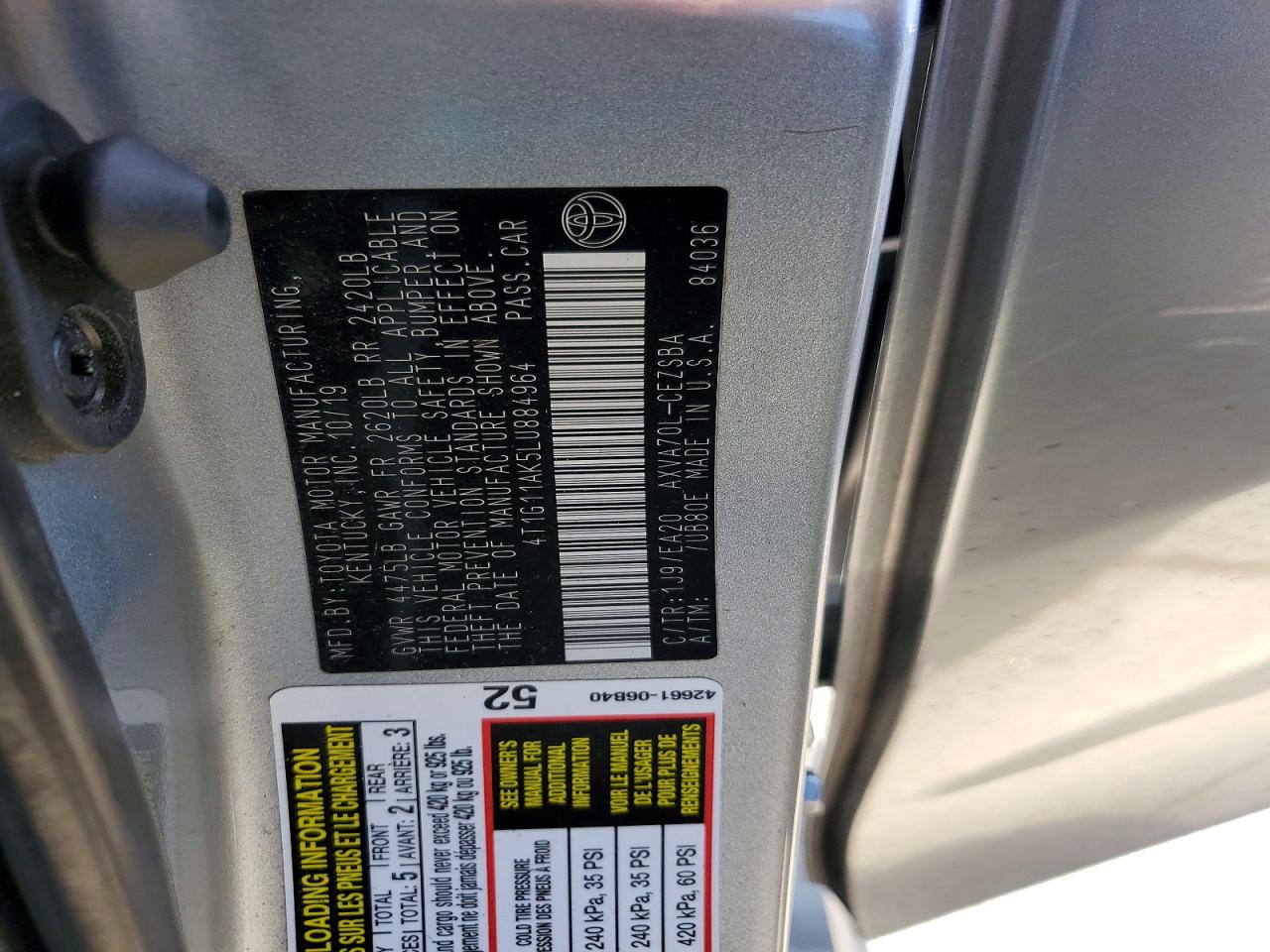 2020 TOYOTA CAMRY SE photo 23