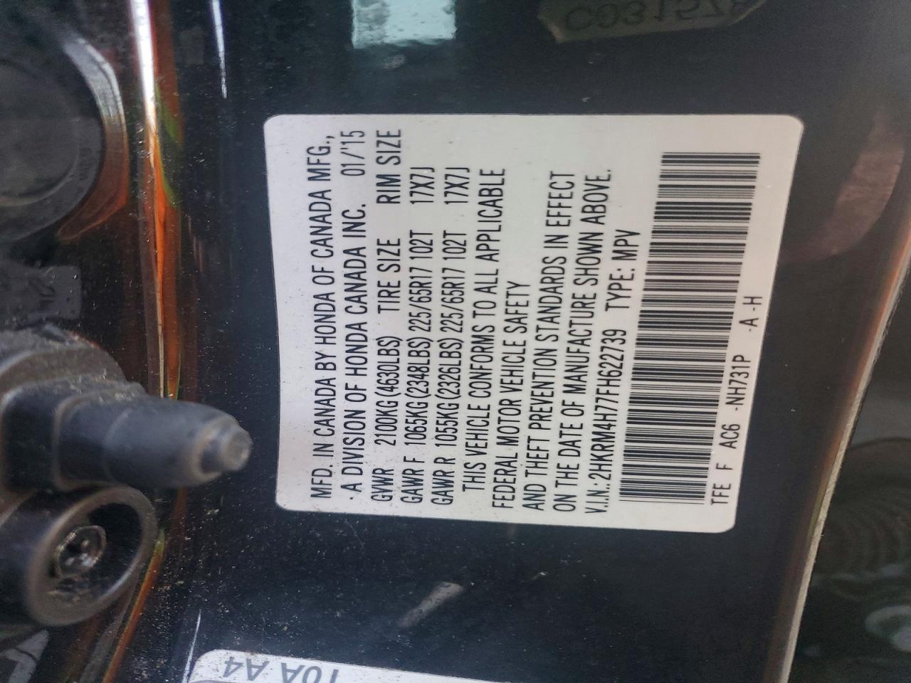 2015 HONDA CR-V EXL photo 13