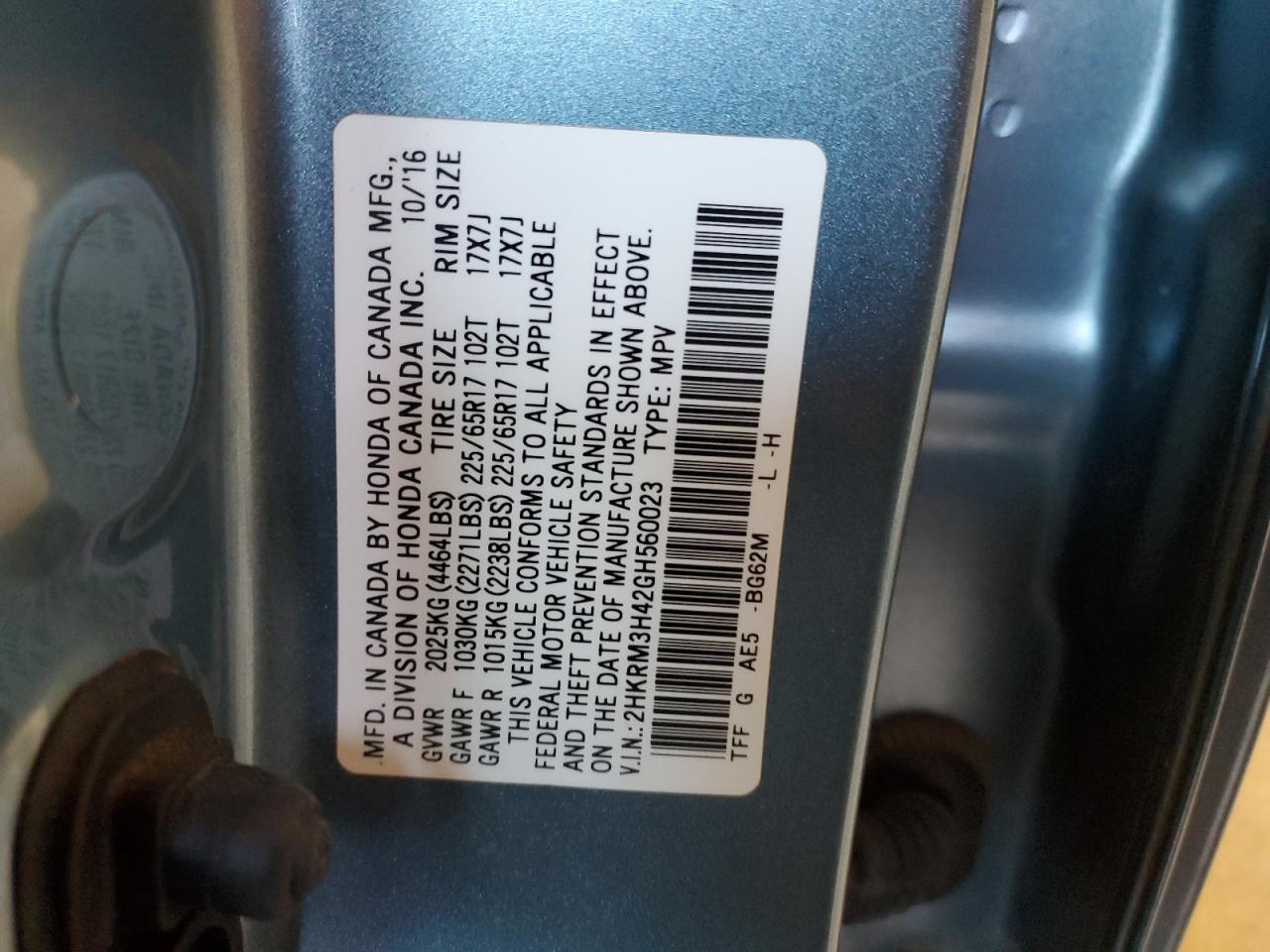 2016 HONDA CR-V SE photo 14
