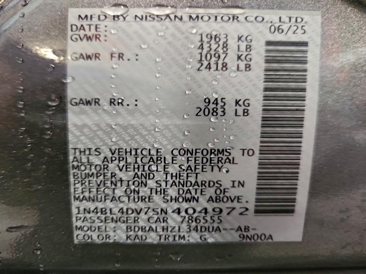 2025 NISSAN ALTIMA SV photo 12