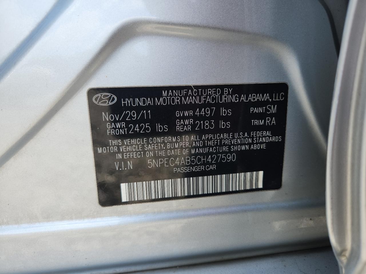 2012 HYUNDAI SONATA SE photo 25