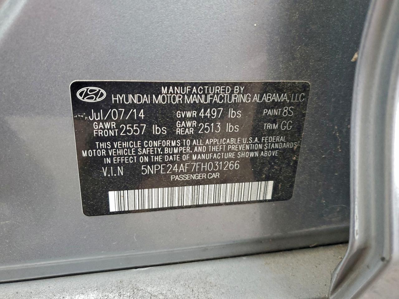 2015 HYUNDAI SONATA SE photo 12