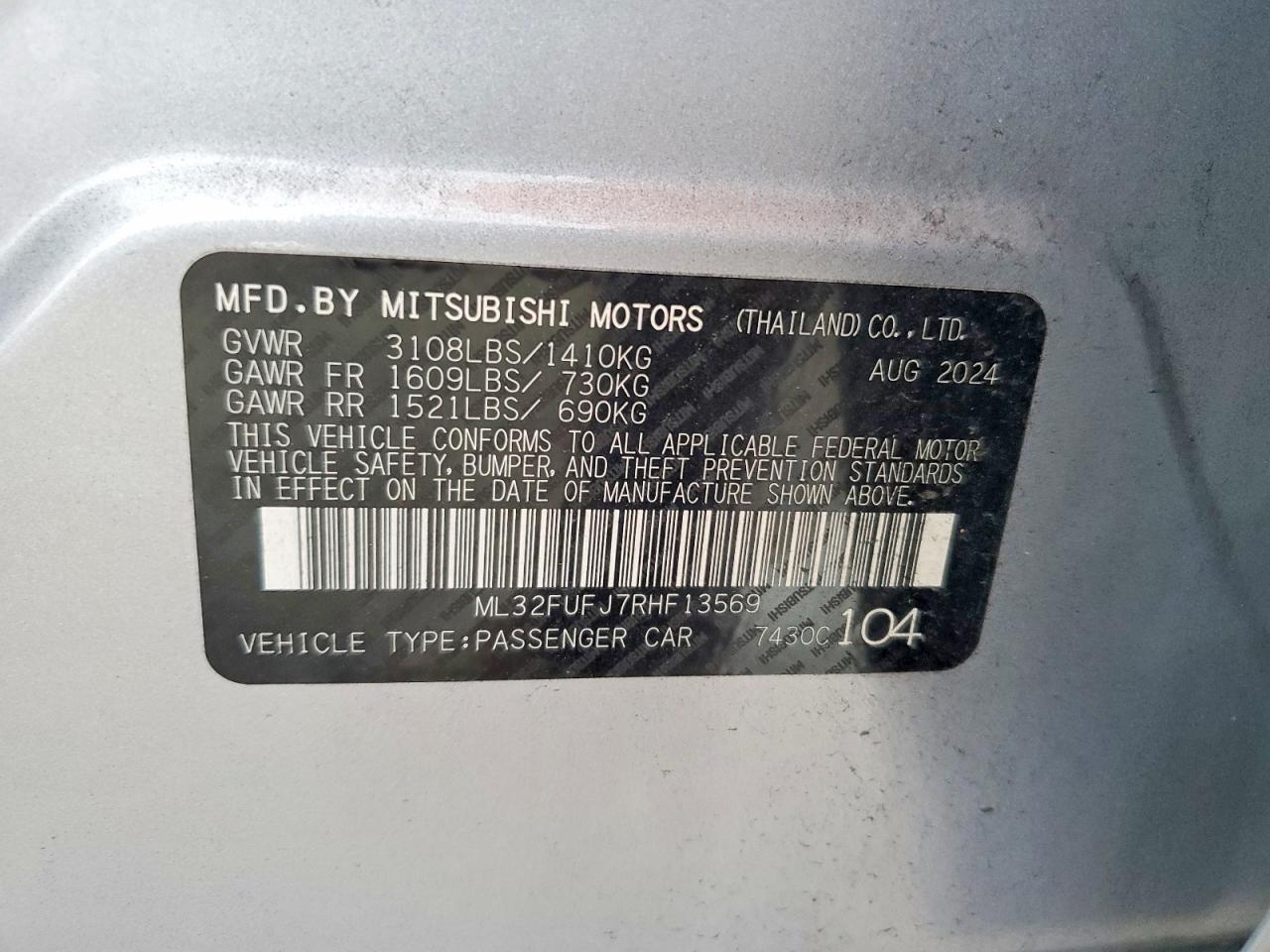 2024 MITSUBISHI MIRAGE G4 ES photo 25