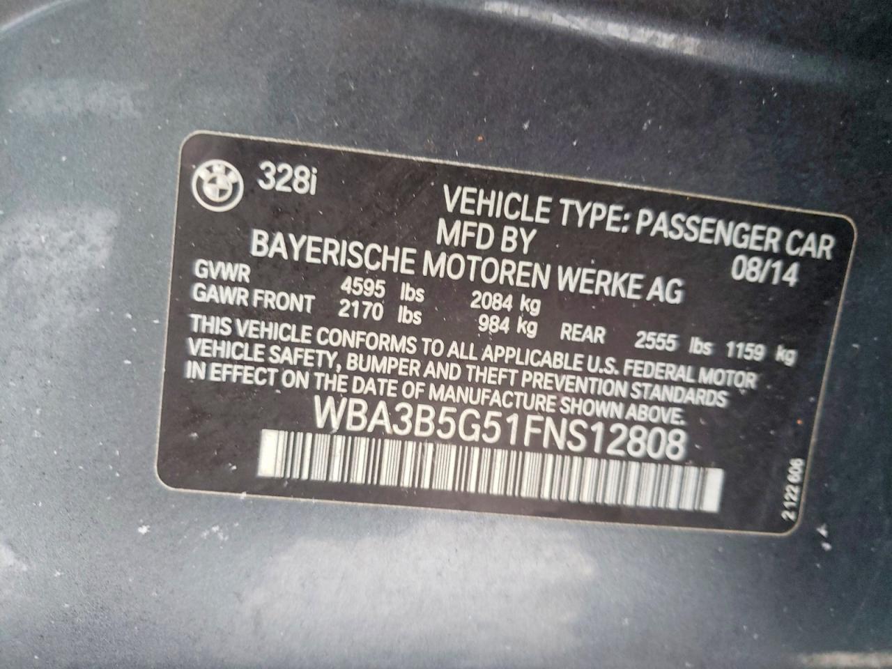 2015 BMW 328 XI SULEV photo 12