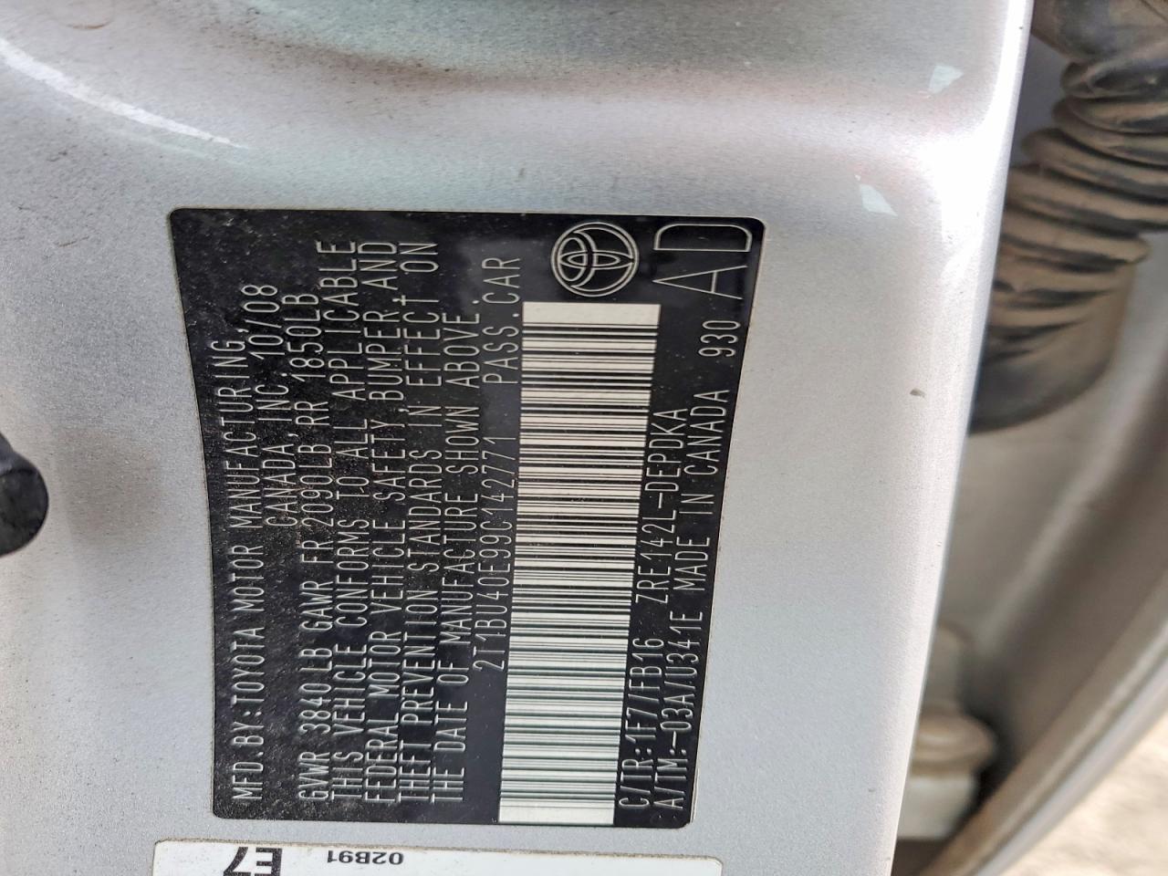 2009 TOYOTA COROLLA BASE photo 12