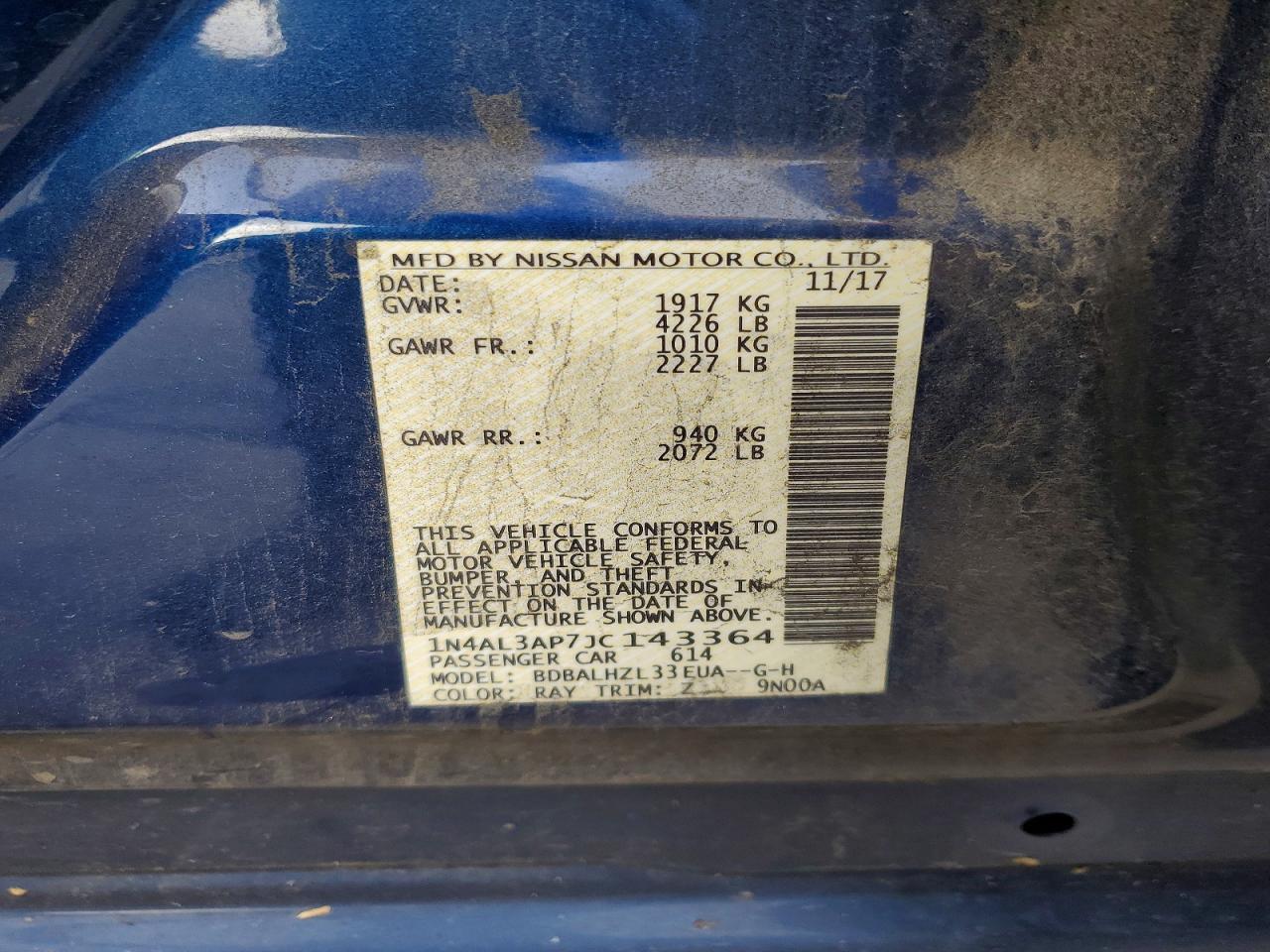 2018 NISSAN ALTIMA 2.5 photo 13