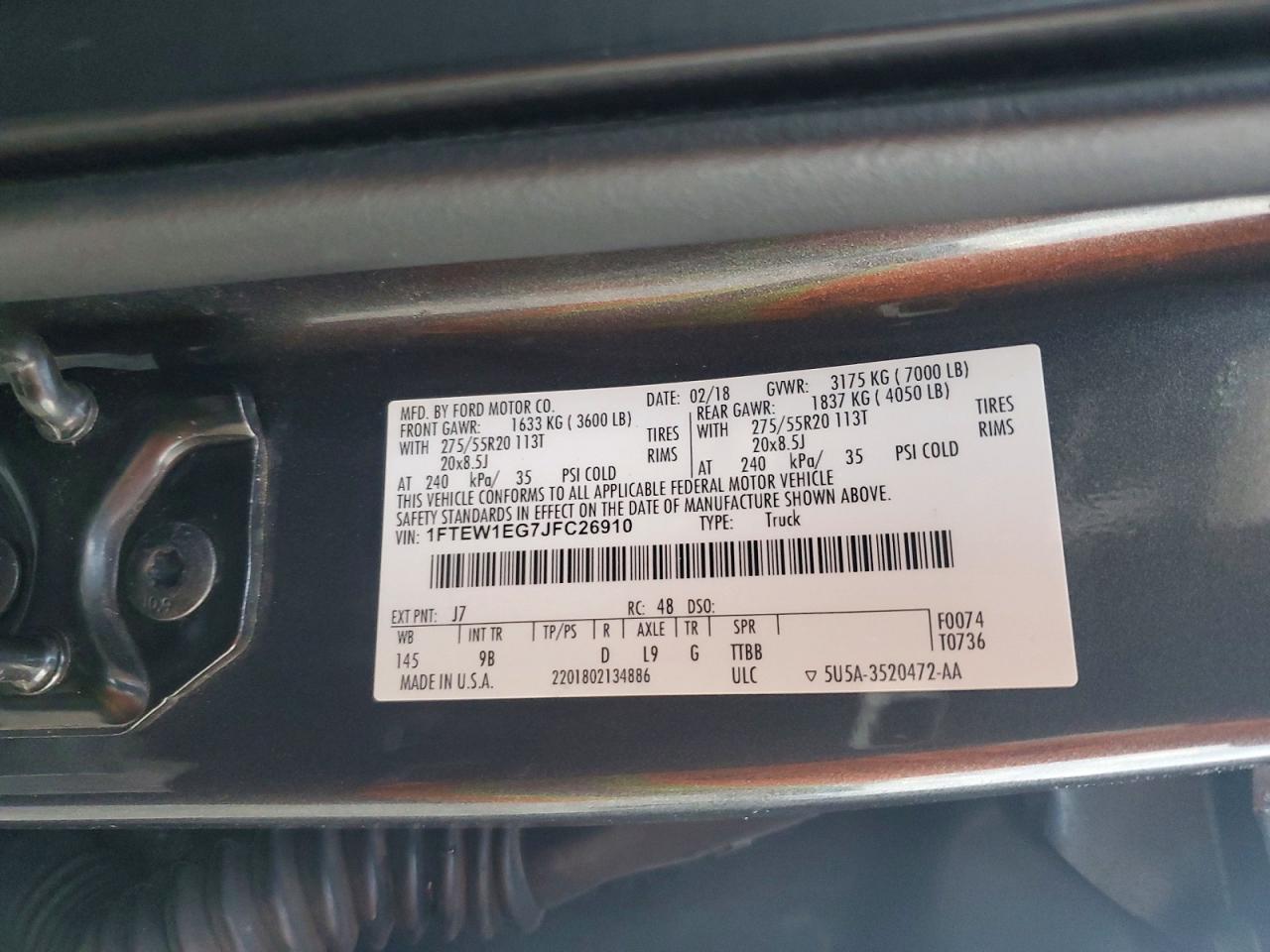 2018 FORD F150 SUPERCREW photo 12