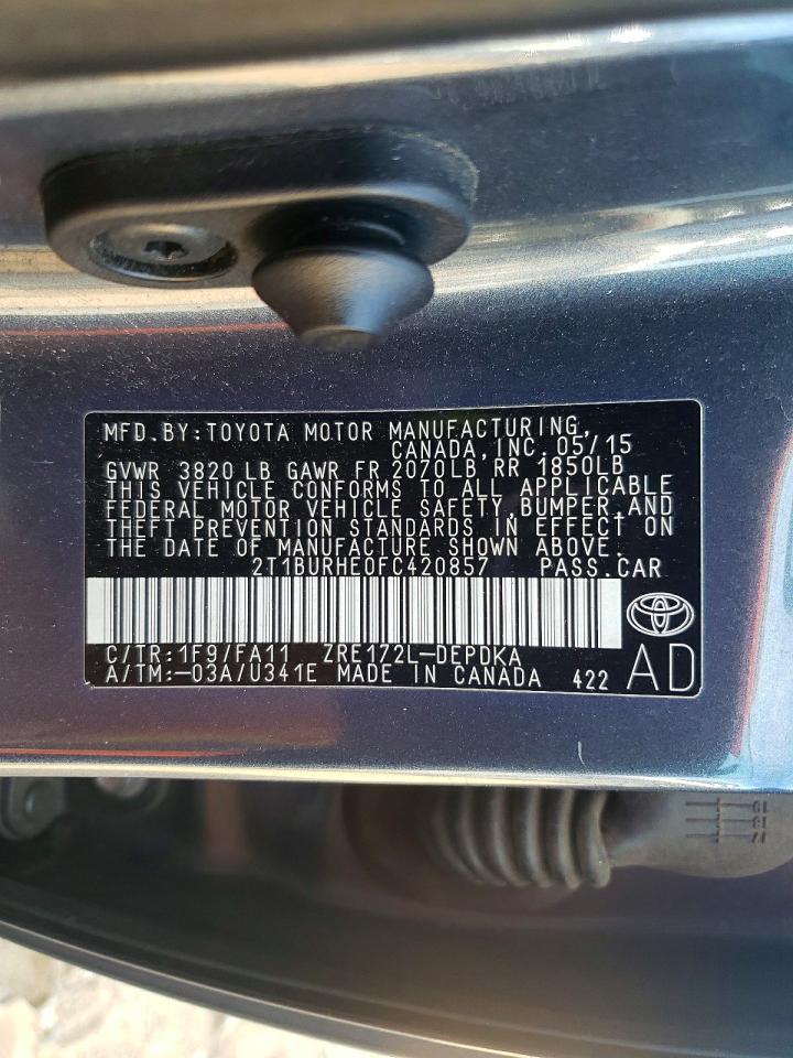 2015 TOYOTA COROLLA L photo 12