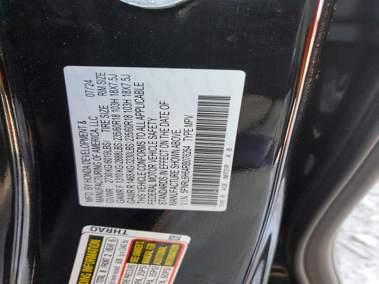 2024 HONDA ODYSSEY EXL photo 25