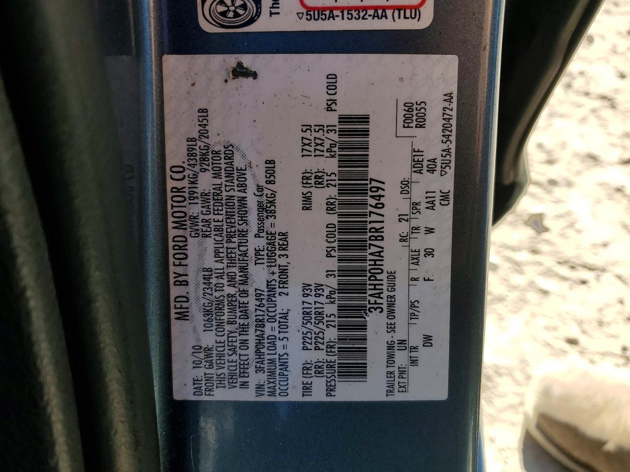 2011 FORD FUSION SE photo 23