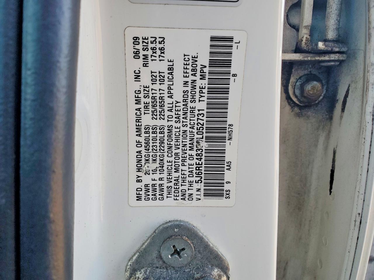 2009 HONDA CR-V LX photo 13