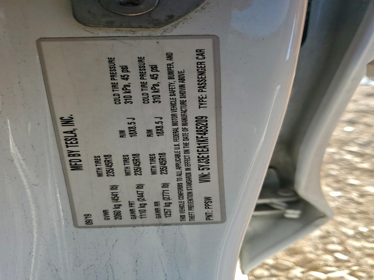 2019 TESLA MODEL 3 photo 13