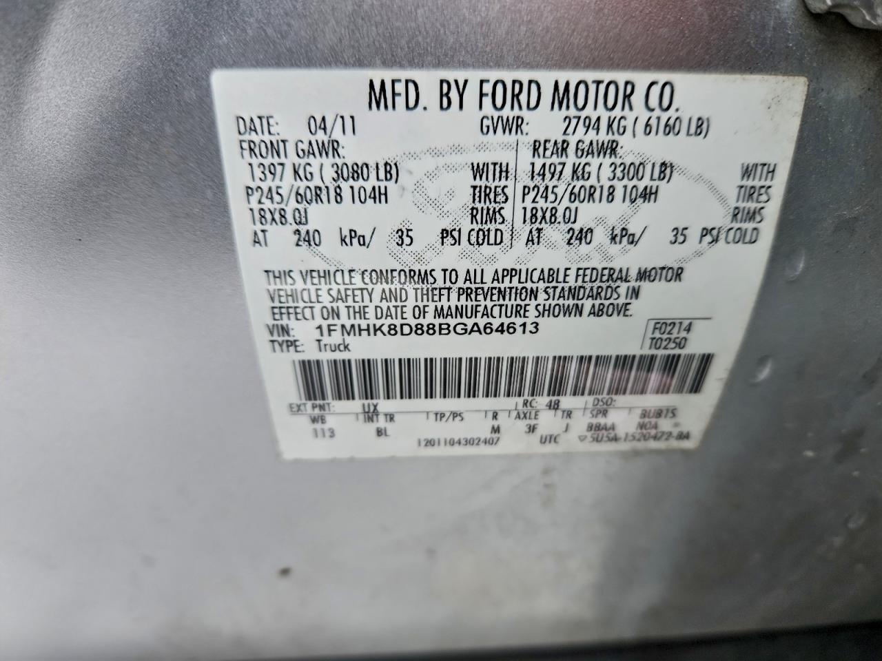 2011 FORD EXPLORER XLT photo 13