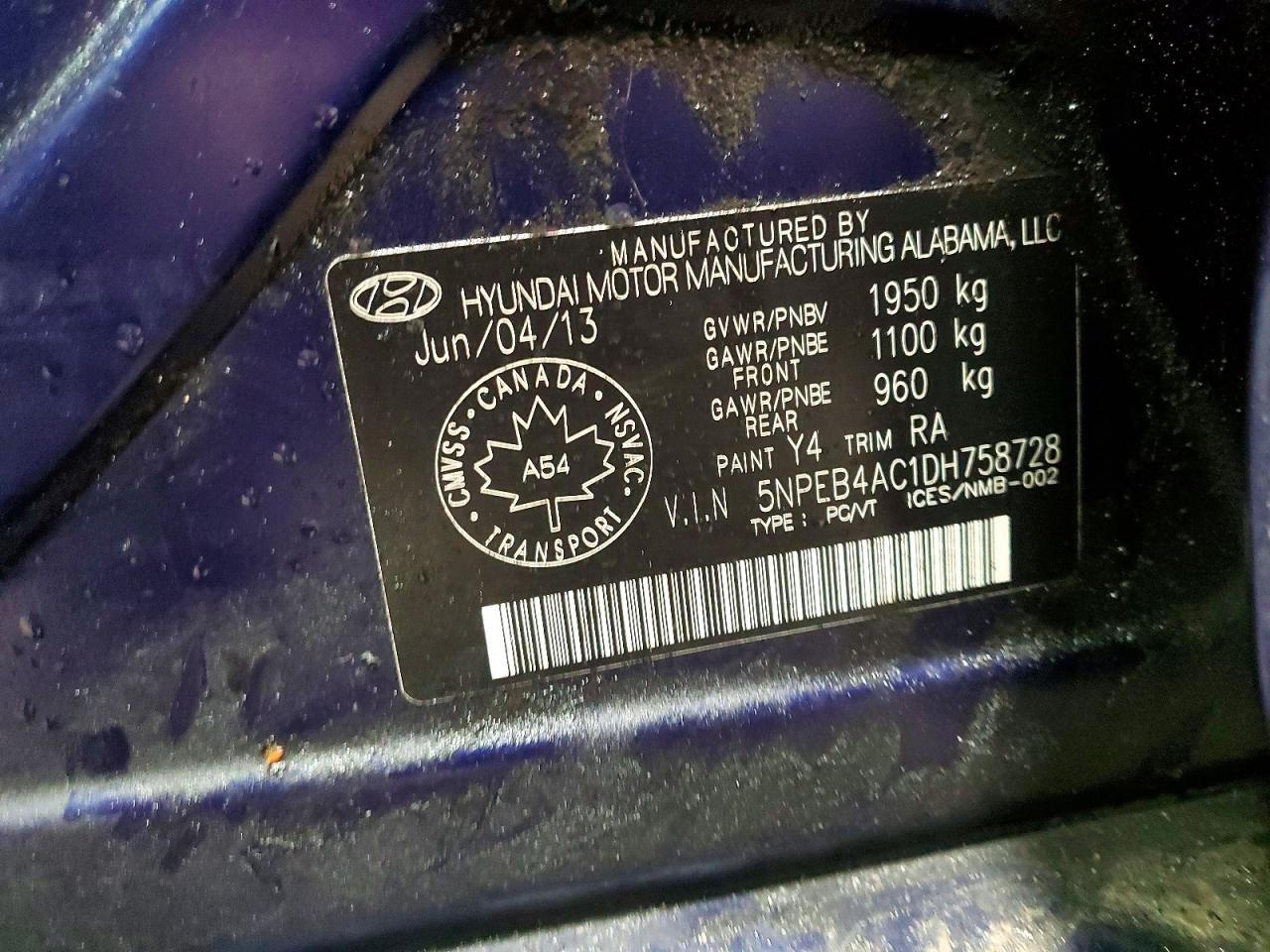 2013 HYUNDAI SONATA GLS photo 12