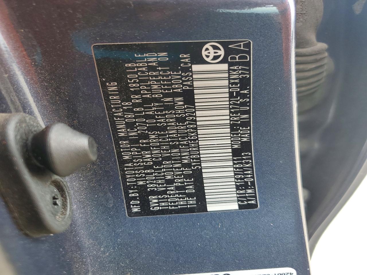 2019 TOYOTA COROLLA L photo 12