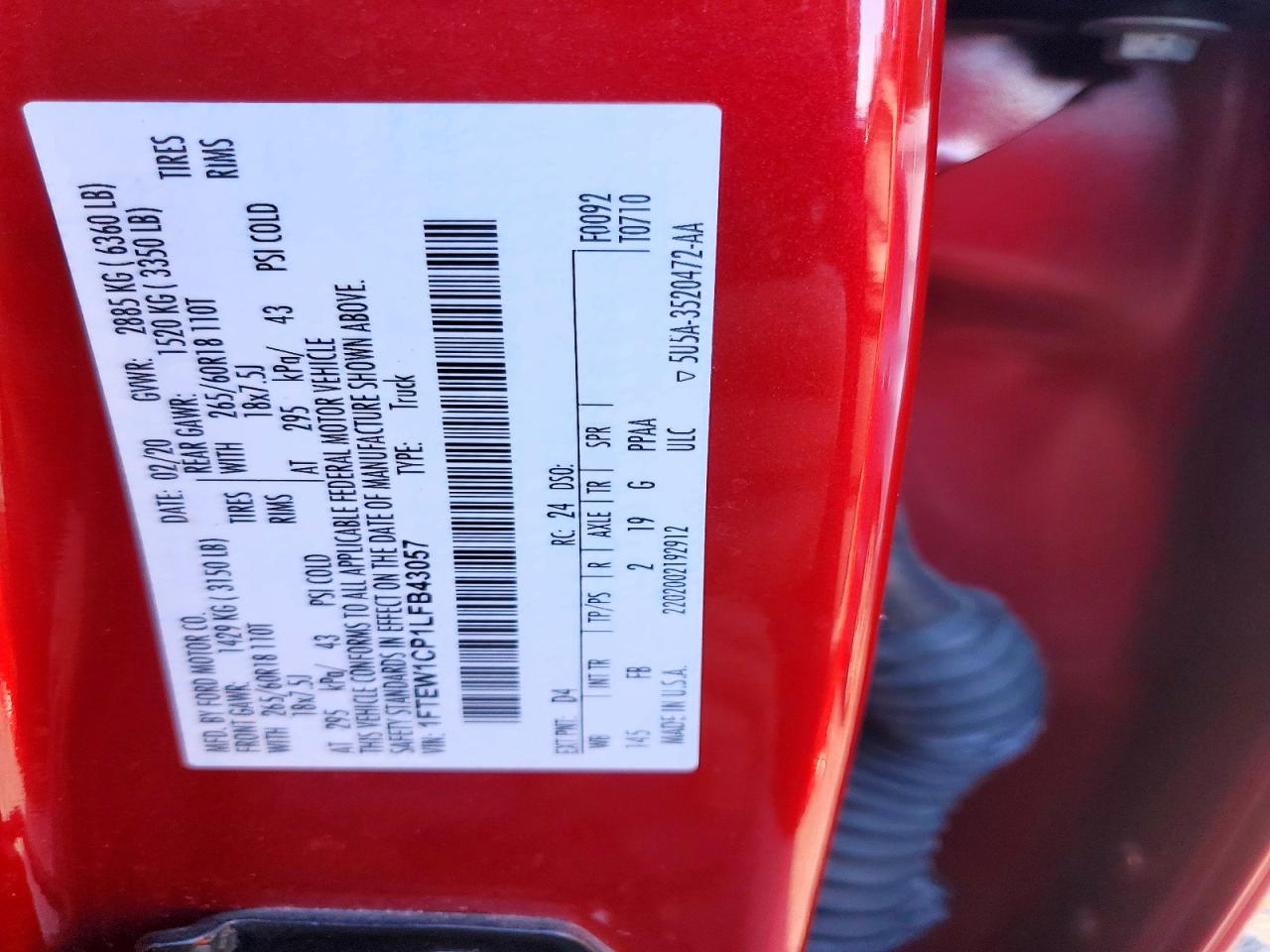 2020 FORD F150 SUPERCREW photo 13
