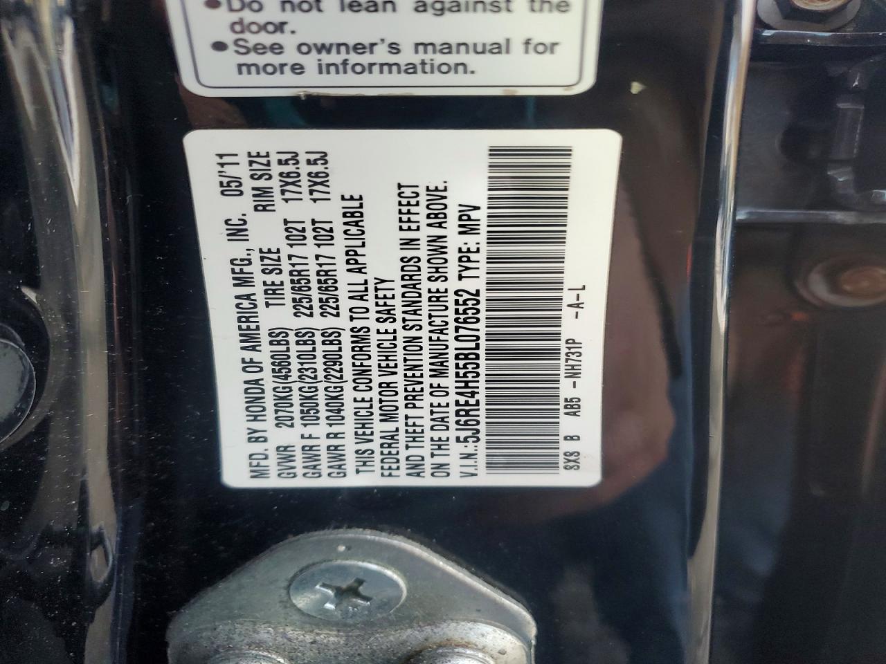 2011 HONDA CR-V EX photo 25
