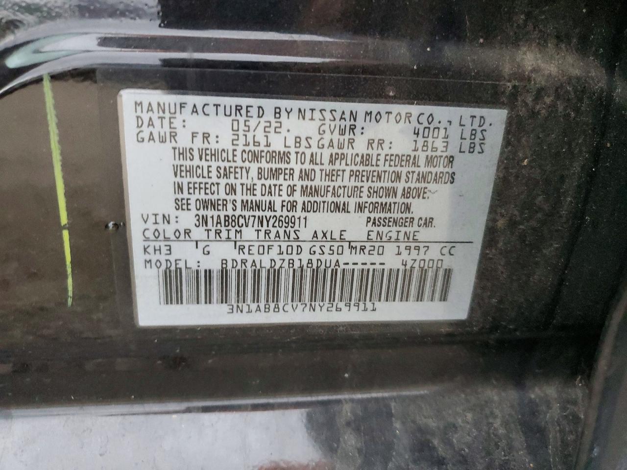 2022 NISSAN SENTRA SV photo 12