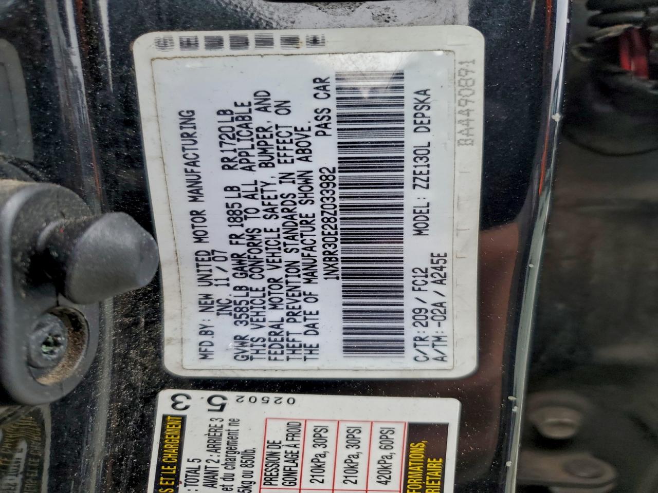 2008 TOYOTA COROLLA CE photo 12