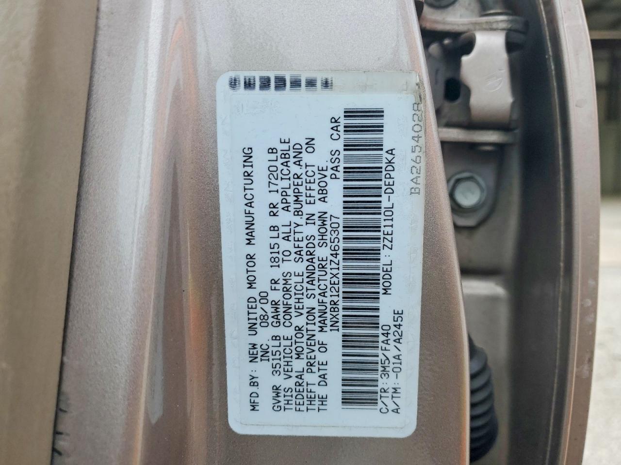 2001 TOYOTA COROLLA CE photo 12