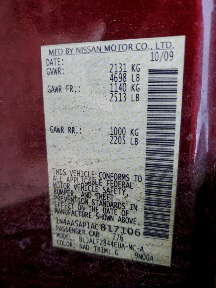 2010 NISSAN MAXIMA S photo 25