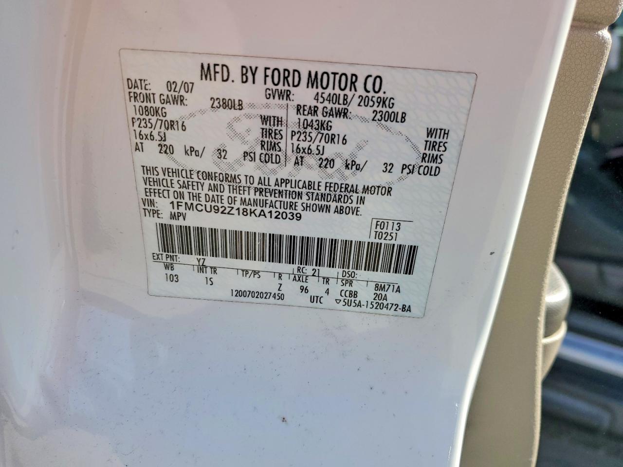 2008 FORD ESCAPE XLS photo 25