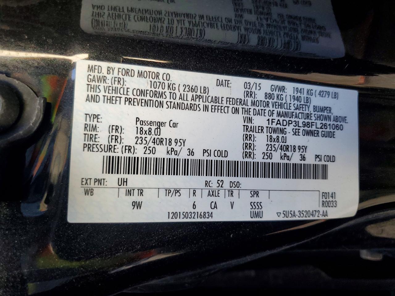 2015 FORD FOCUS ST photo 12