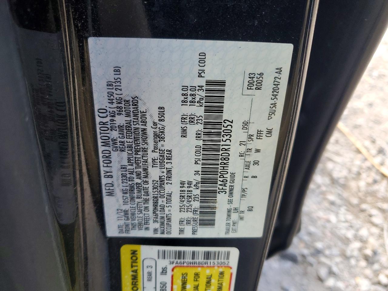 2013 FORD FUSION SE photo 34