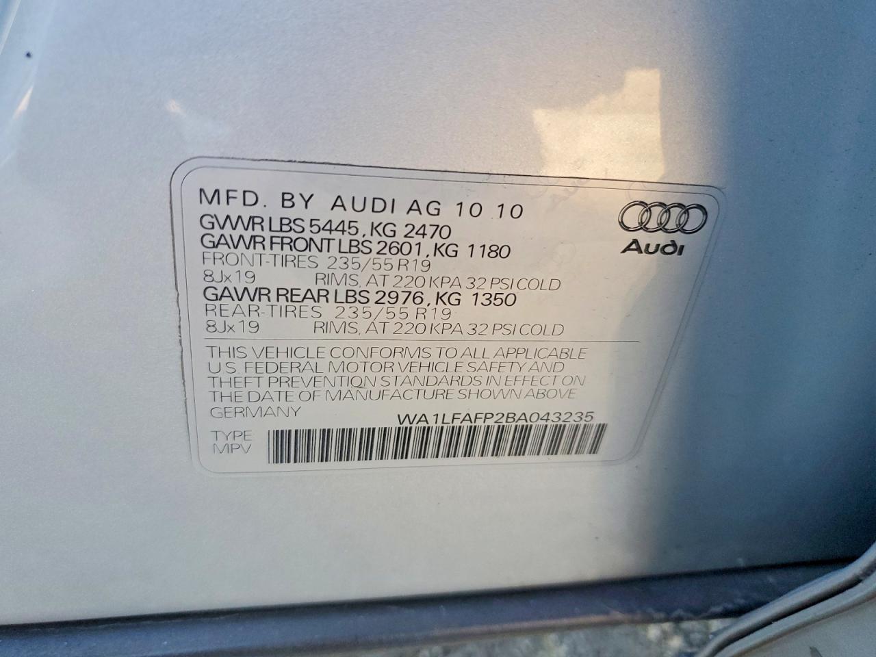 2011 AUDI Q5 PREMIUM PLUS photo 13
