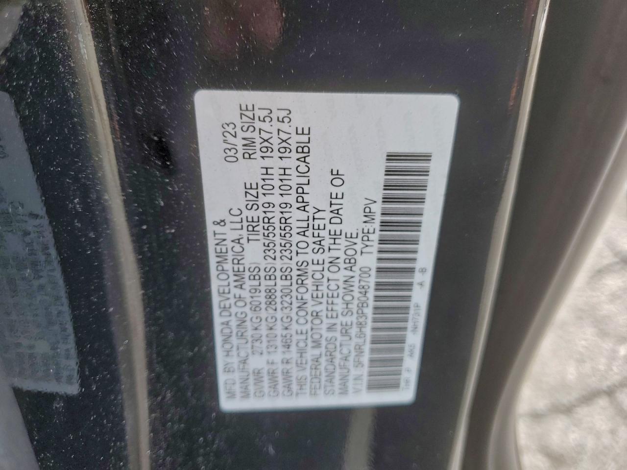 2023 HONDA ODYSSEY TOURING photo 13
