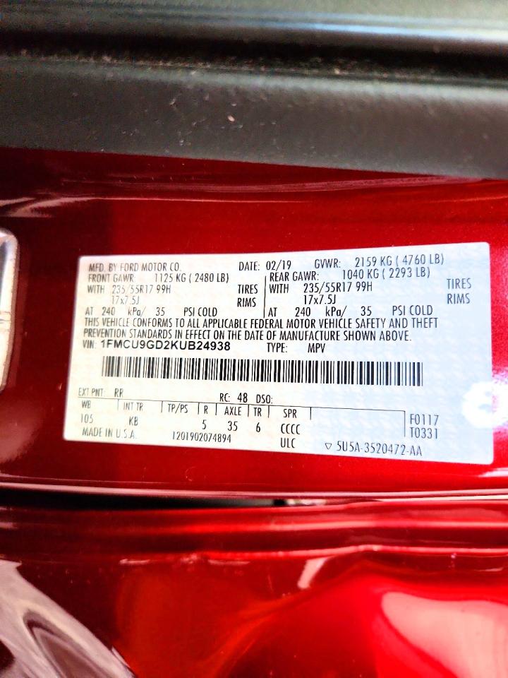 2019 FORD ESCAPE photo 34