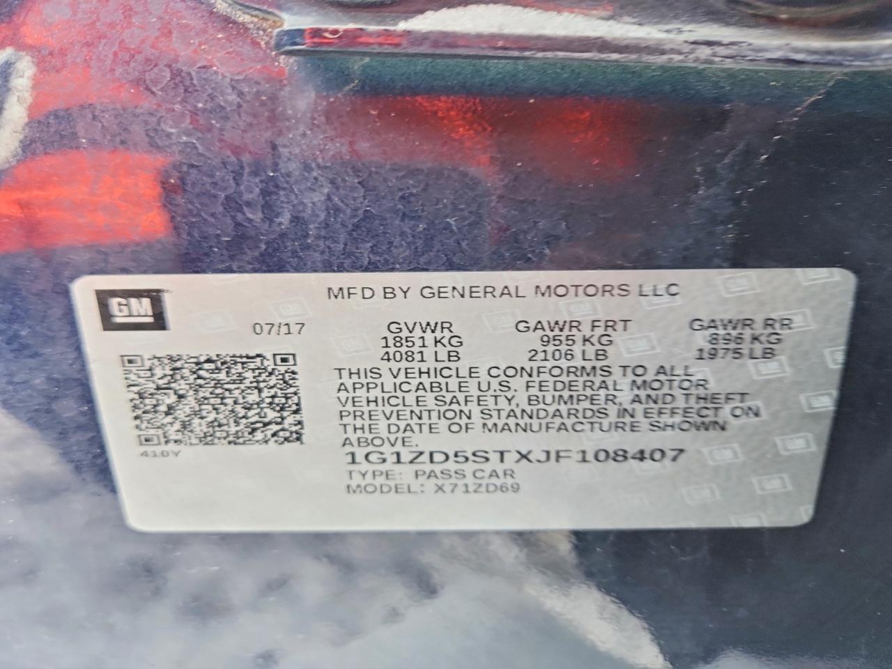 2018 CHEVROLET MALIBU LT photo 12