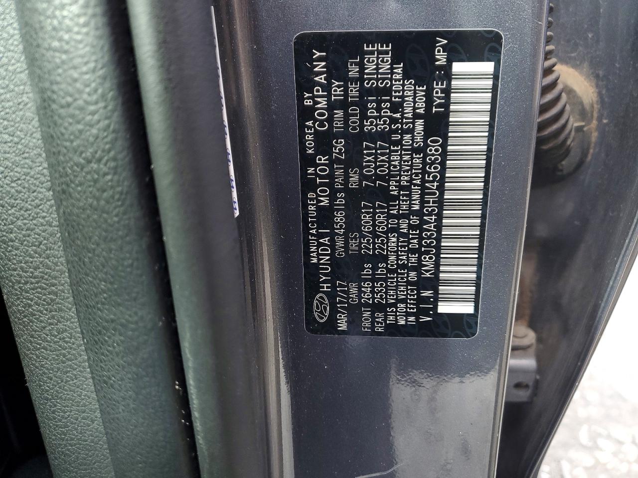 2017 HYUNDAI TUCSON LIMITED photo 13