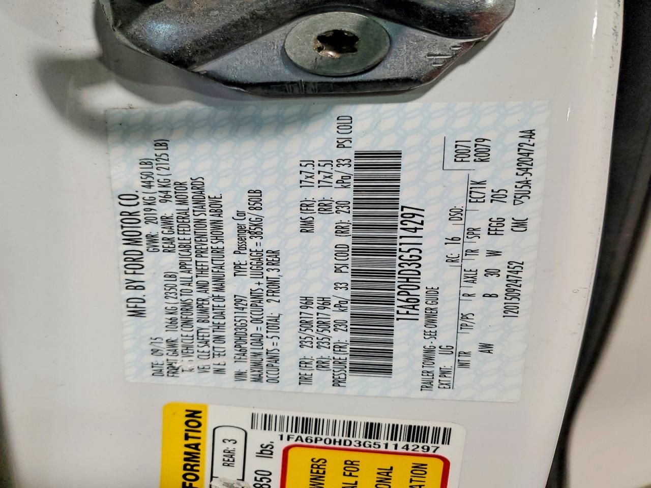 2016 FORD FUSION SE photo 12