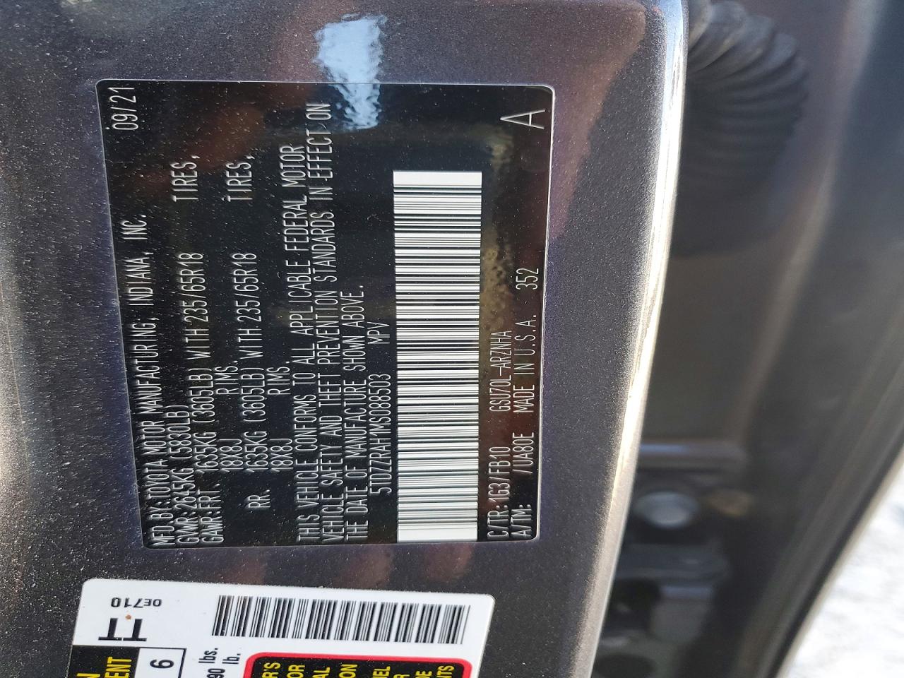 2021 TOYOTA HIGHLANDER L photo 37
