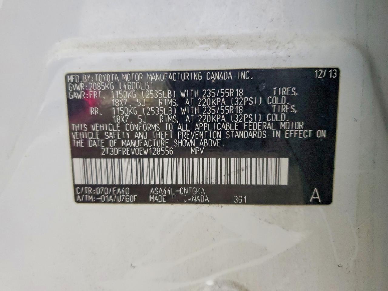 2014 TOYOTA RAV4 LIMITED photo 13