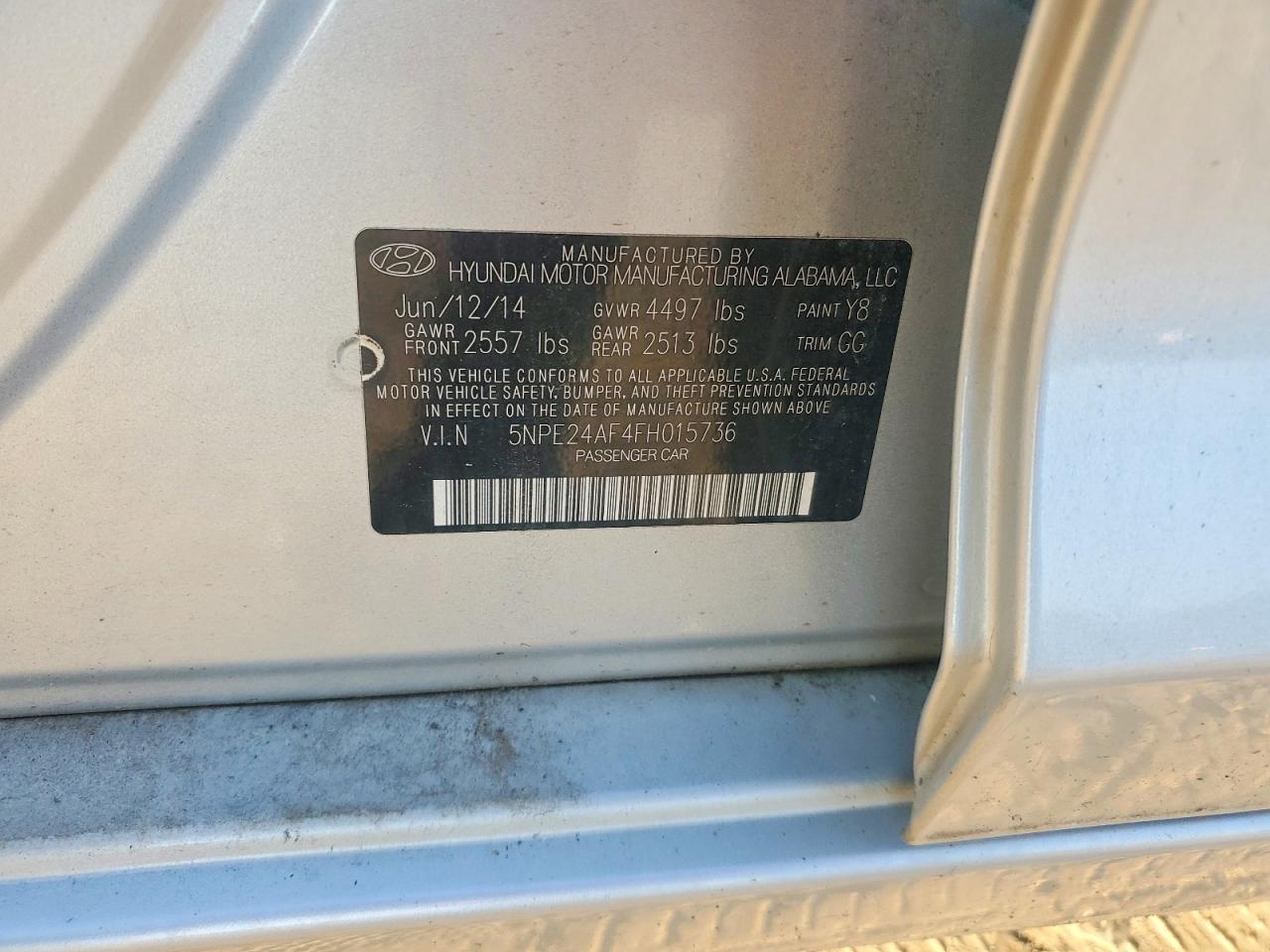 2015 HYUNDAI SONATA SE photo 12