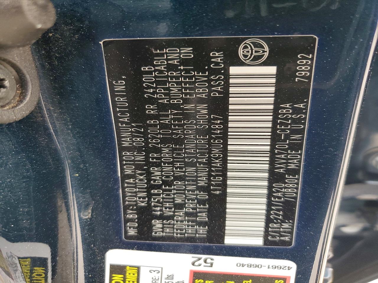 2021 TOYOTA CAMRY SE photo 13