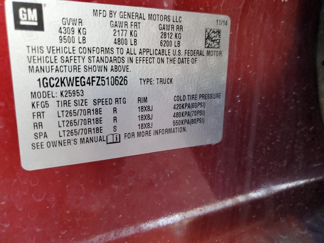 2015 CHEVROLET SILVERADO K2500 HEAVY DUTY LTZ photo 12