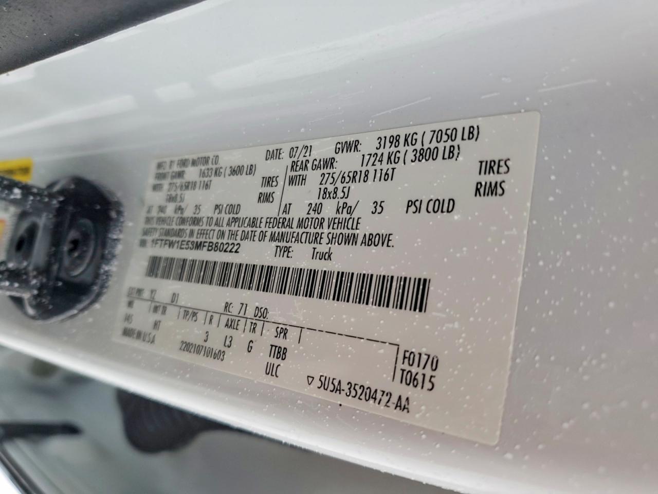 2021 FORD F150 SUPERCREW photo 12