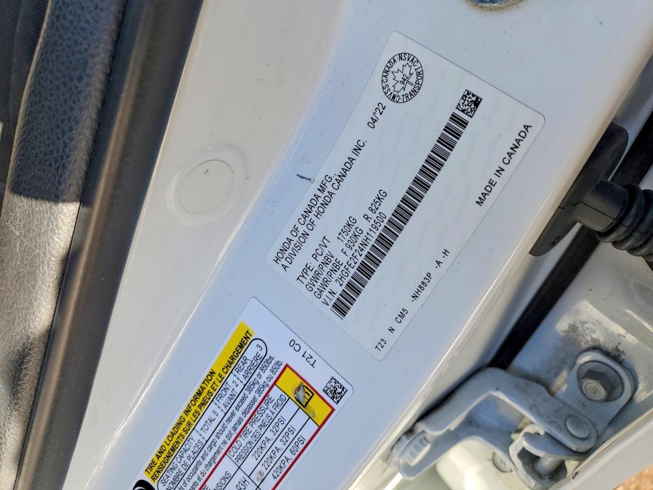 2022 HONDA CIVIC LX photo 13