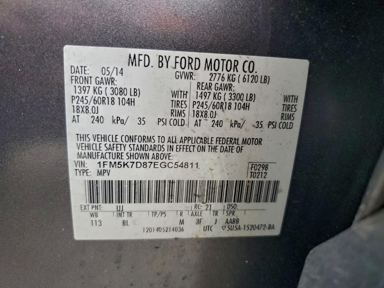 2014 FORD EXPLORER XLT photo 12