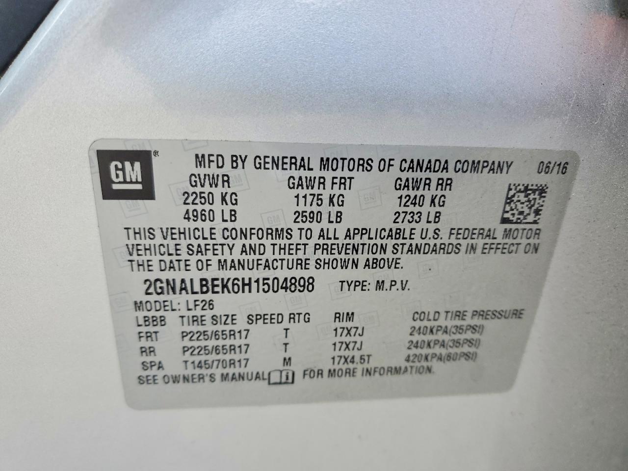 2017 CHEVROLET EQUINOX LS photo 23